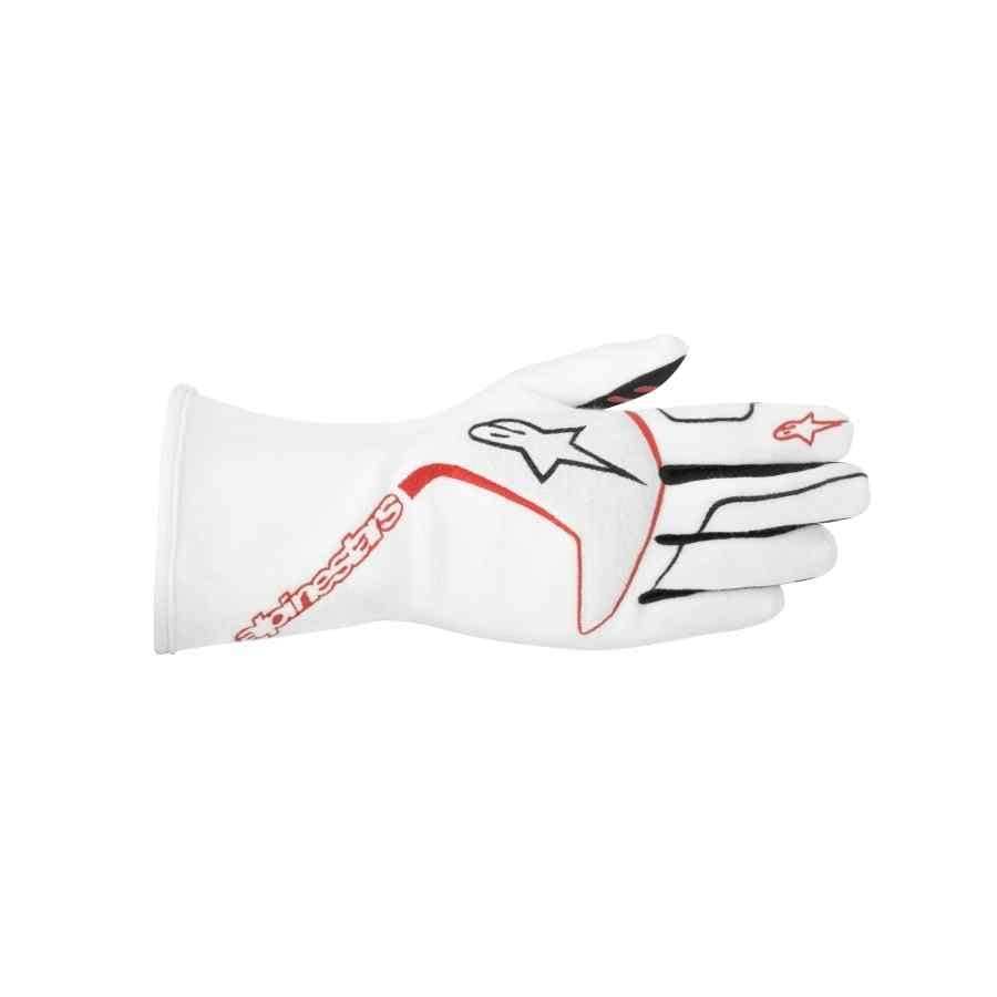 Alpinestars Tech 1Race FIA handschoen voor autosport Wit Rood Zwart