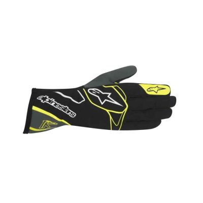 Alpinestars Tech 1 k handschoen karting zwart anthraciet fluo geel