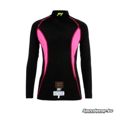 P1 Advanced Racewear voor dames Nomex T-shirt Zwart Fuchsia