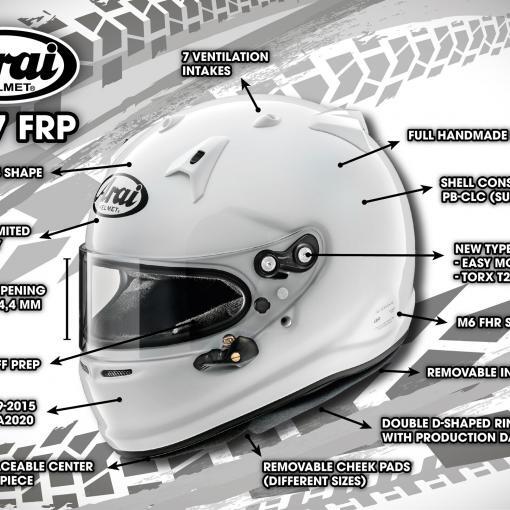 Arai GP7 FRP autosporthelm Kenmerken