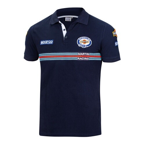 Sparco Polo Replica Patches Martini Racing Blue
