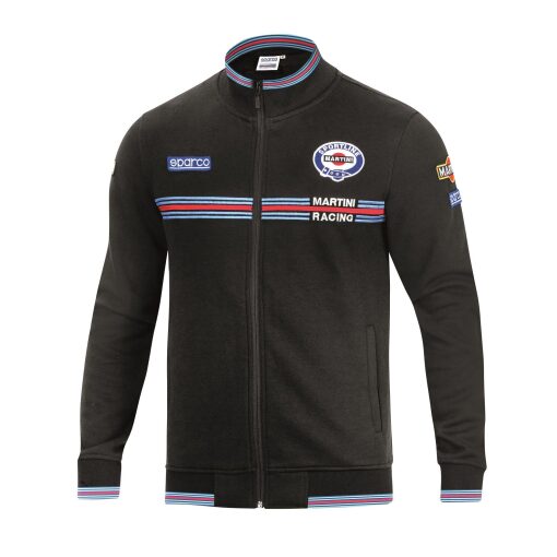Sparco Sweatshirt mit durchgehendem Reißverschluss Martini Racing Schwarz